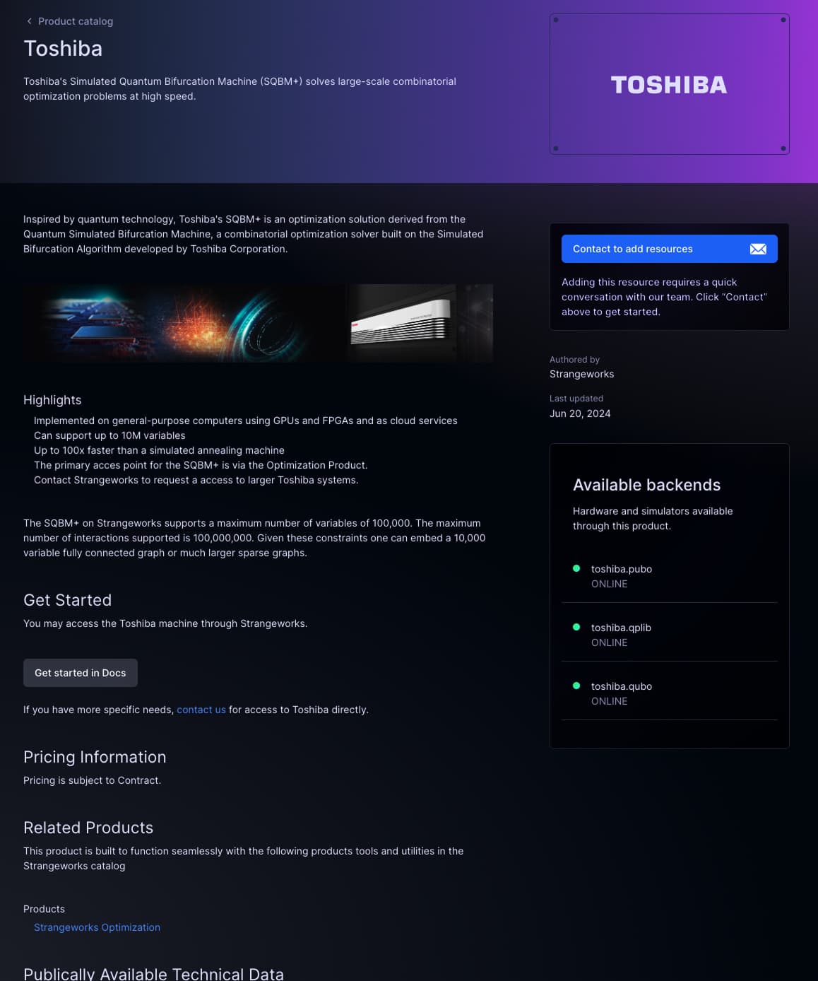 Strangeworks Compute dashboard