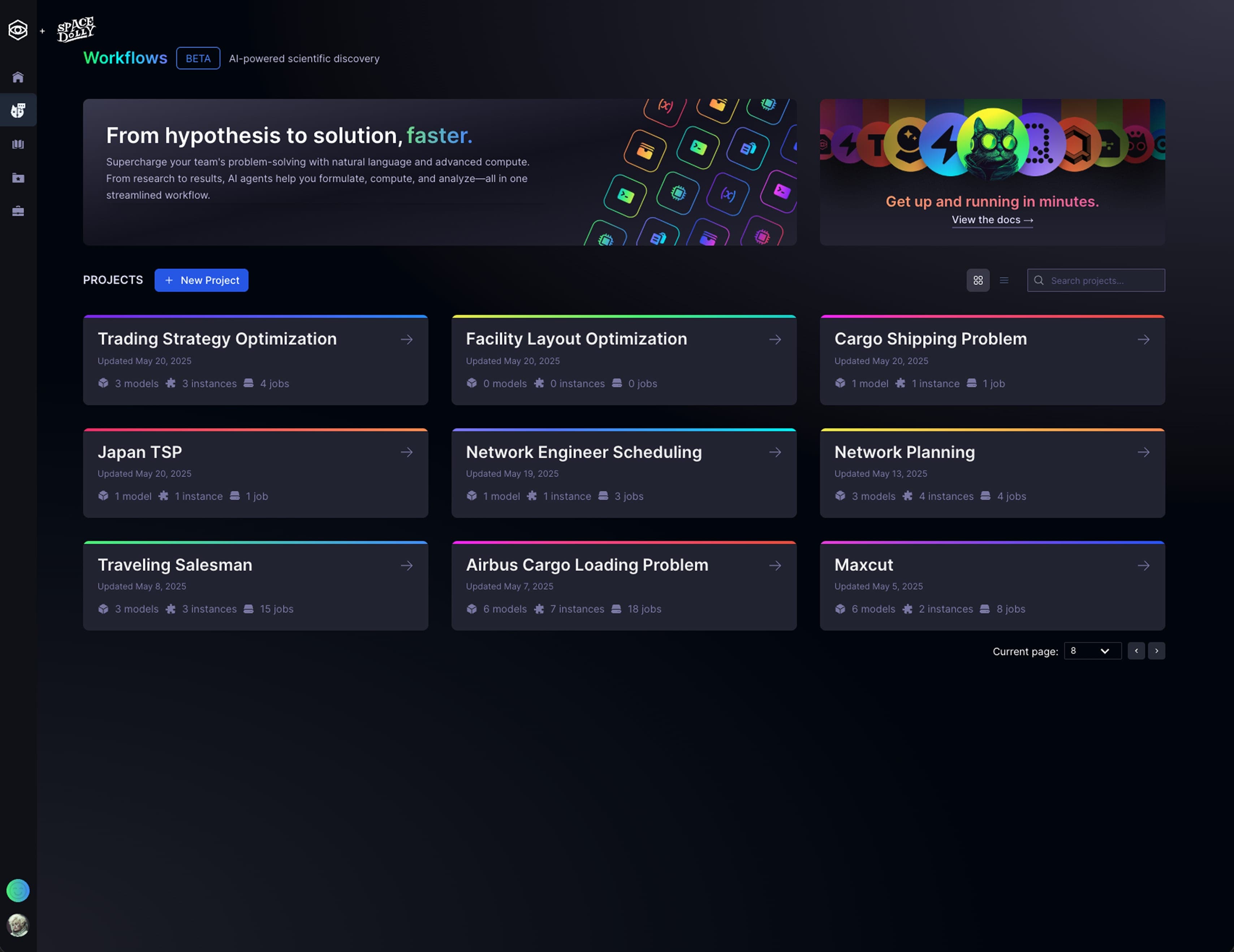 Strangeworks Workflows projects list